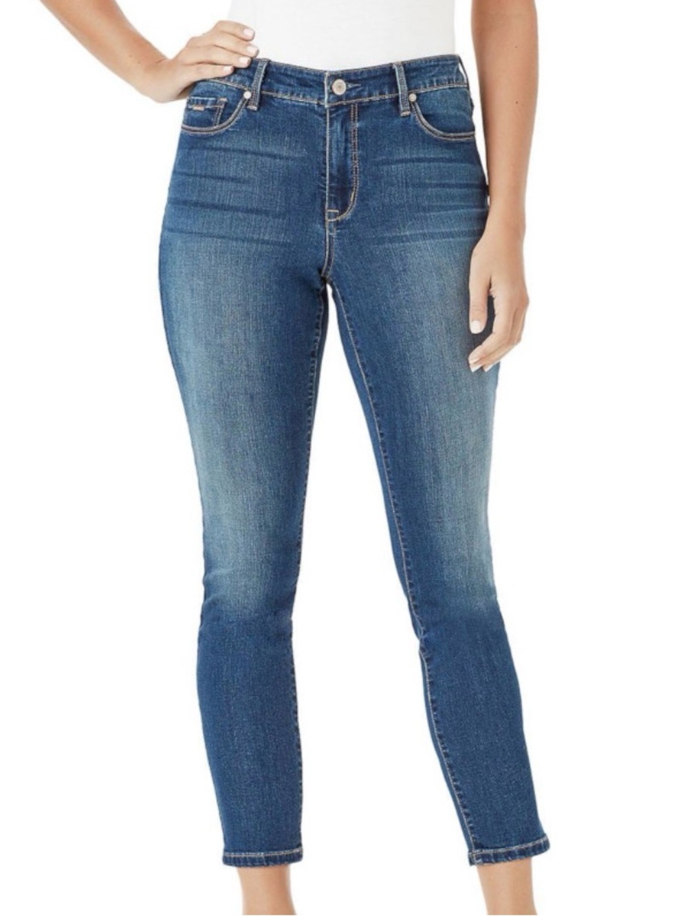 Nine West Women's Size 12 Light-Mid Blue Skinny Jeans